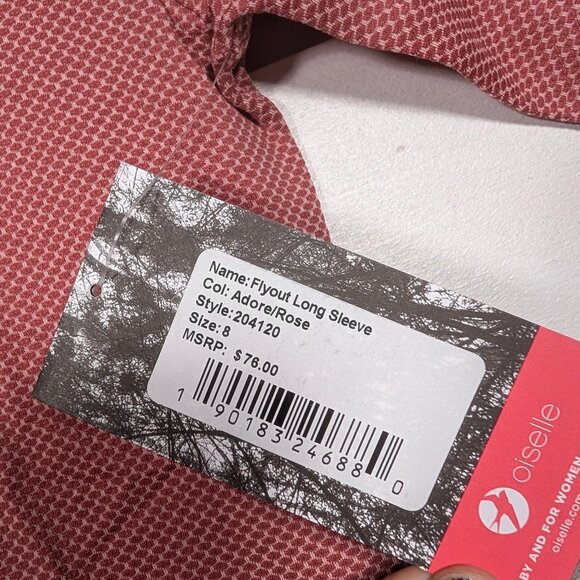 NEW Oiselle Flyout Shirt 6 or 8 Watch View Long Sleeve Running Top Rose Pink S - Picture 13 of 16